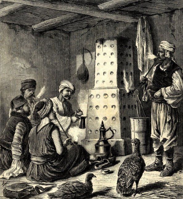 Bosnian men smoking tobacco